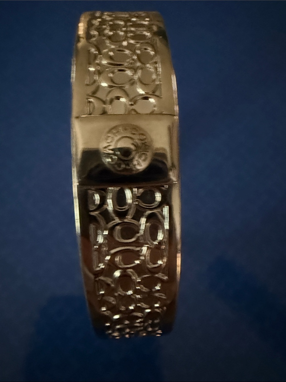 Coach Silver Logo-Pattern Cuff Bracelet - Picture 2 of 5